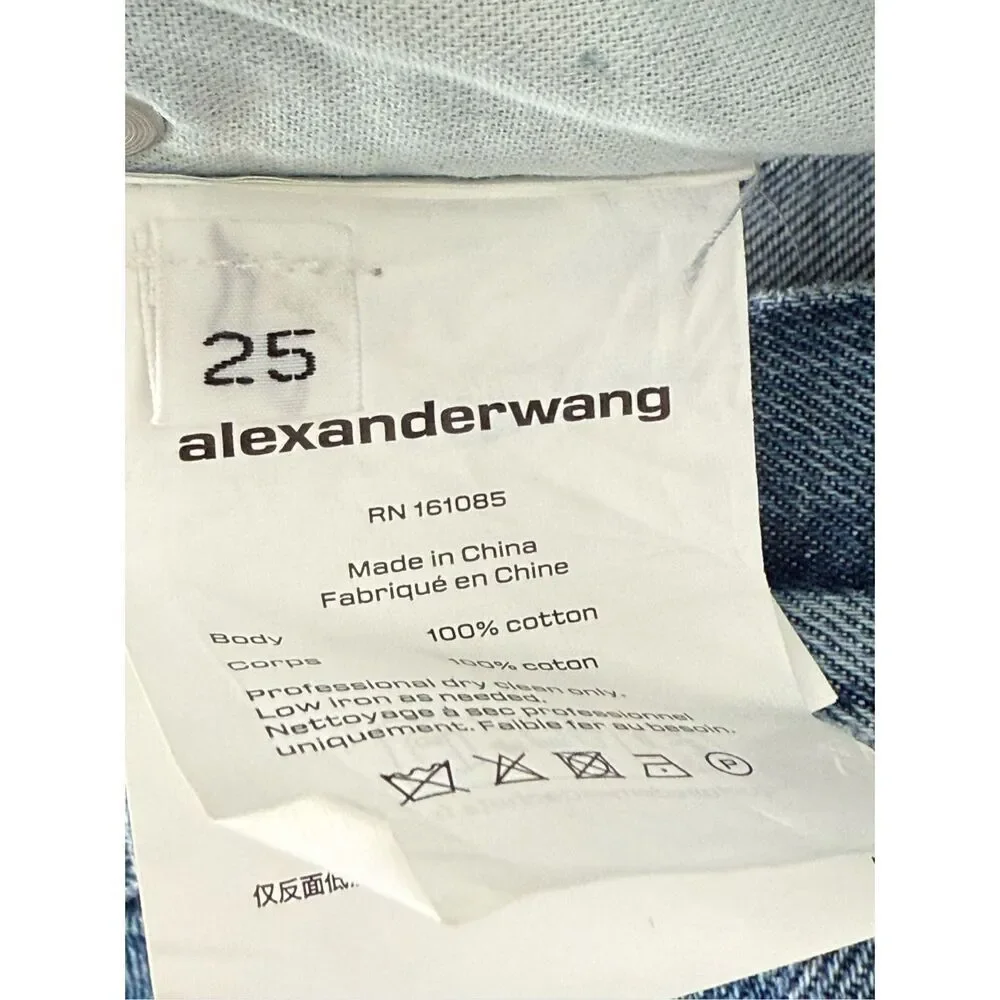 Alexander Wang Bonded Seam Crossover denim maxi skirt Size 25 - Picture 11 of 14